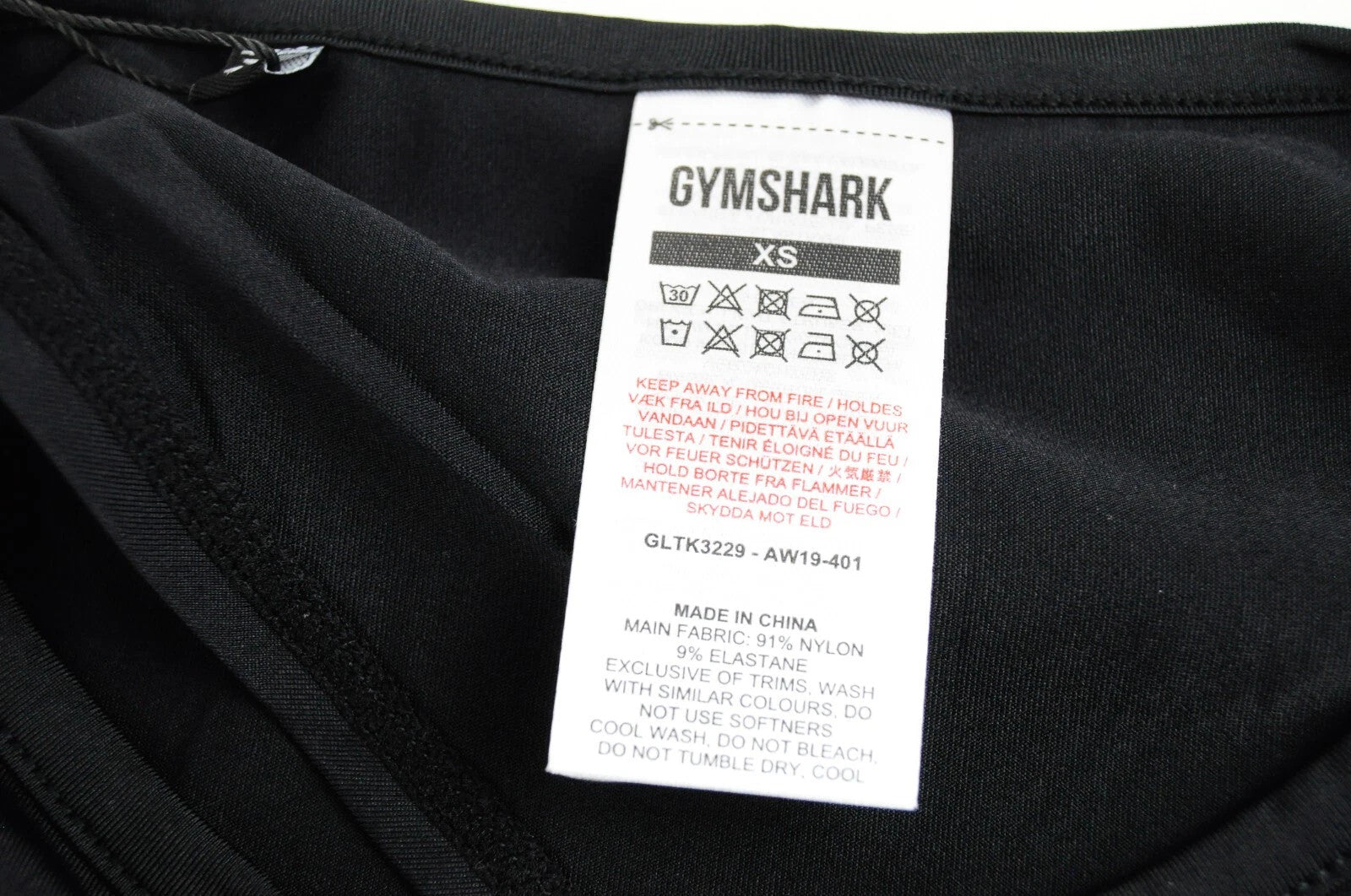 GYMSHARK  Women T-Shirt XS Laser Cut Tank Solid Black Breathable Lightweight