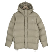 THE NORTH FACE Men Jacket M Beige 700 Down Insulated Hooded Puffer Quilted Logo