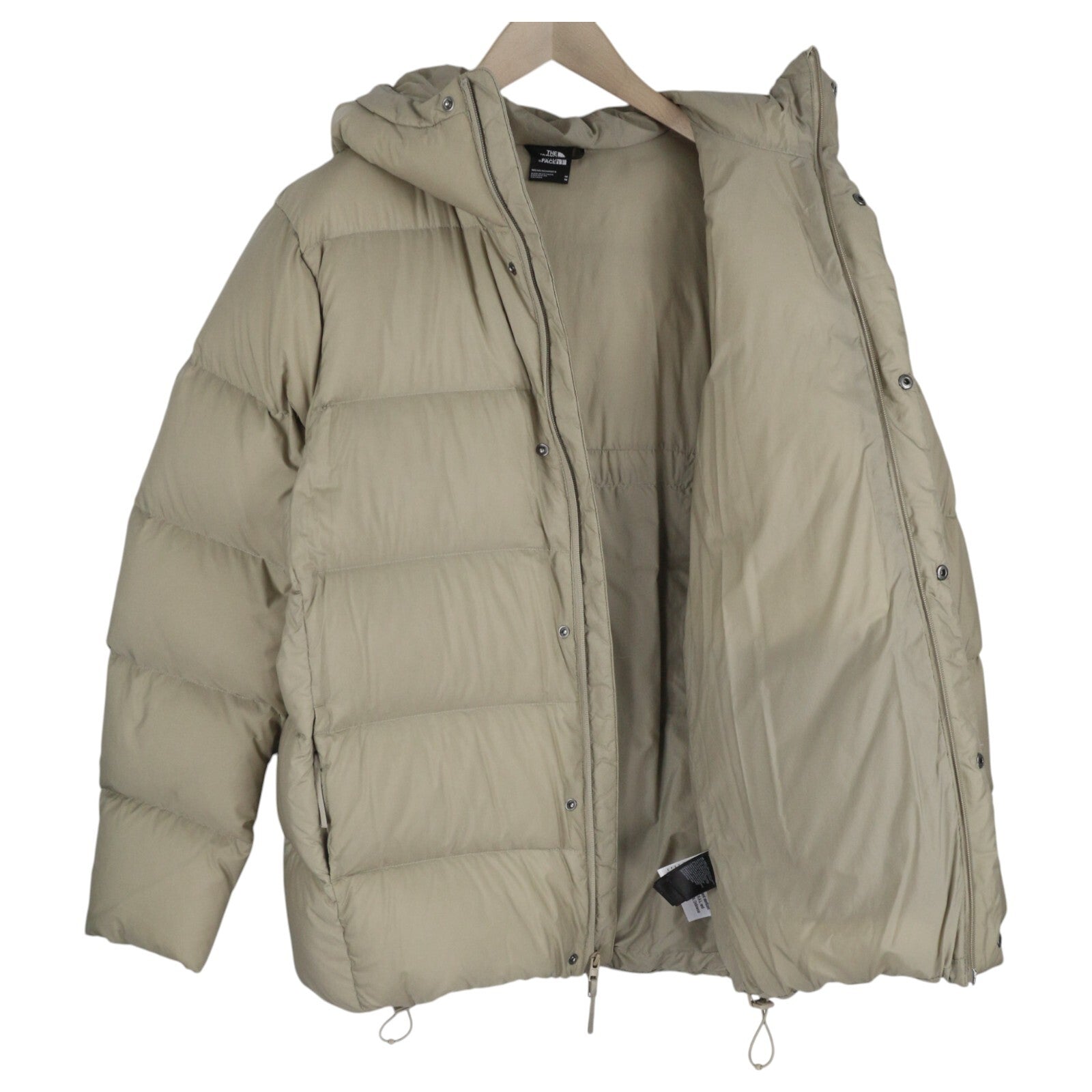 THE NORTH FACE Men Jacket M Beige 700 Down Insulated Hooded Puffer Quilted Logo