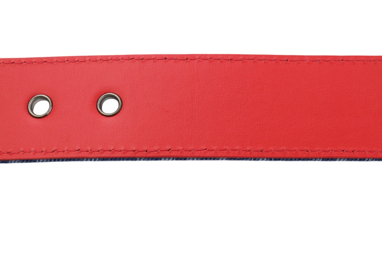 DIESEL B-Monogram Men Belt 95 cm Blue Red Leather Denim Patterned Casual RRP€150