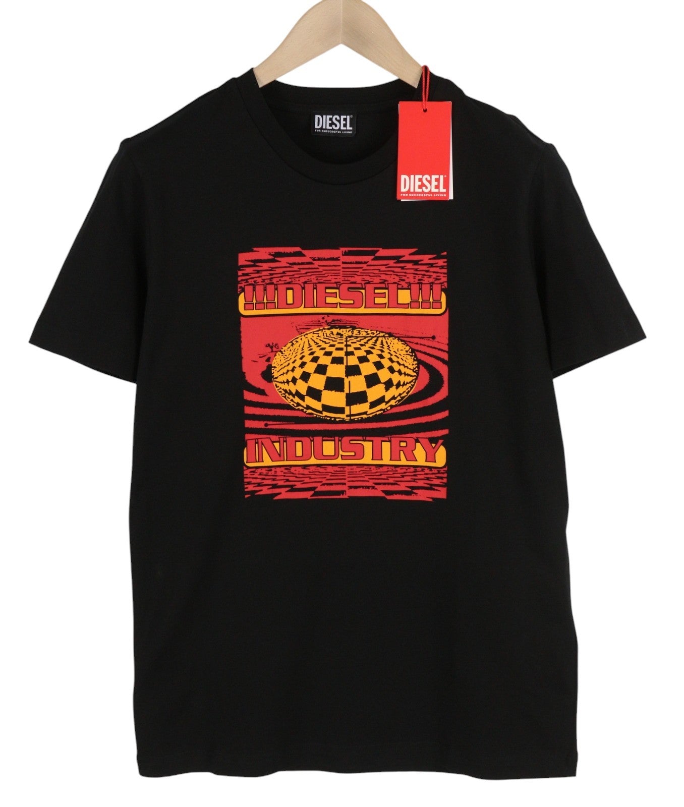 DIESEL T-Diegor-K50 Men T-Shirt XL Black Short Sleeved Crew Collar Tricot Logo