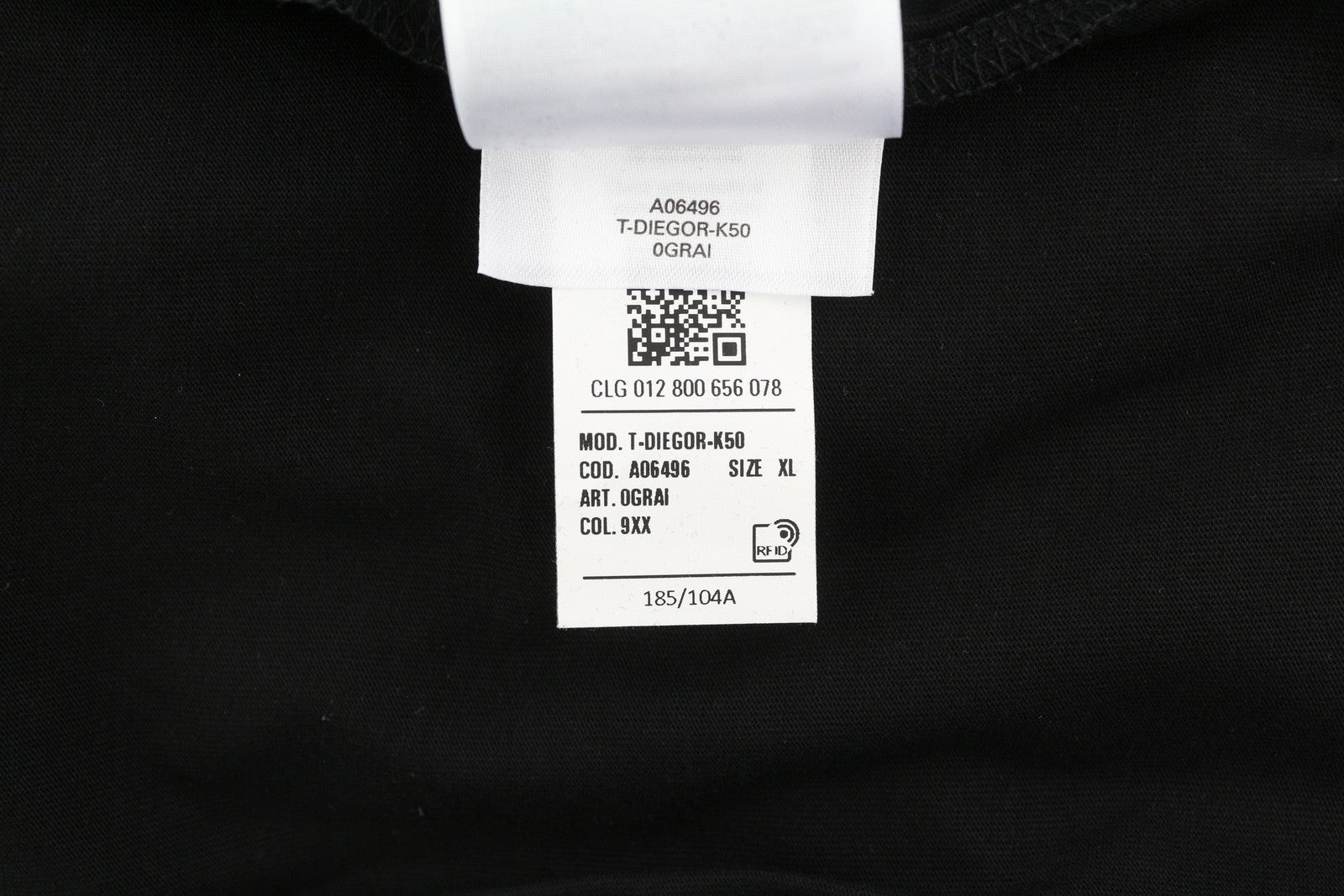 DIESEL T-Diegor-K50 Men T-Shirt XL Black Short Sleeved Crew Collar Tricot Logo