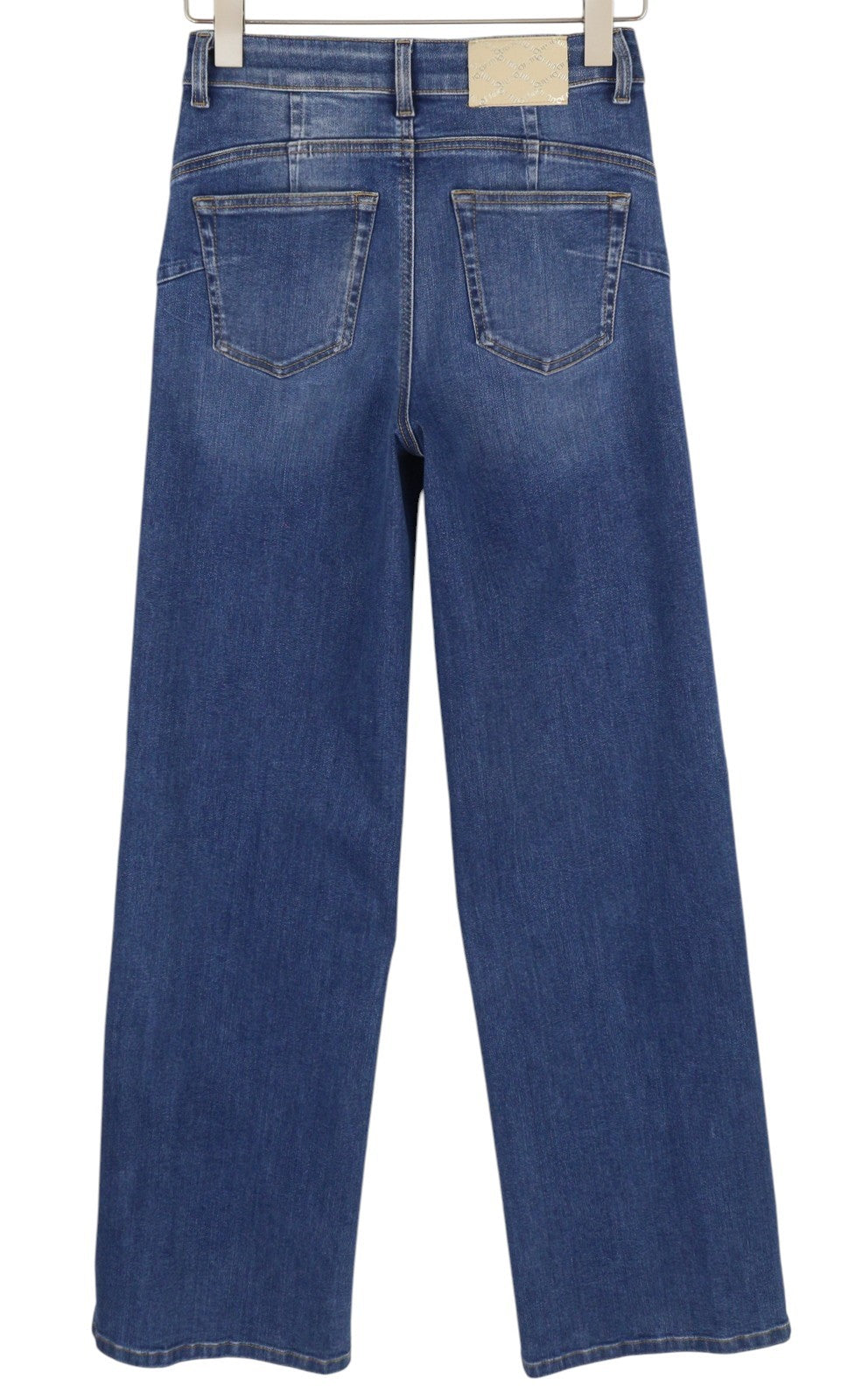 LIU JO New Flare Women Jeans W28 Straight Fit High Waist Washed Denim Blue Logo