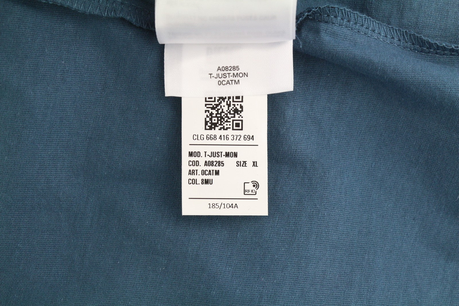 DIESEL T-Just-Mon Men T-Shirt XL Blue Short Sleeved Crew Collar Tricot RRP€125