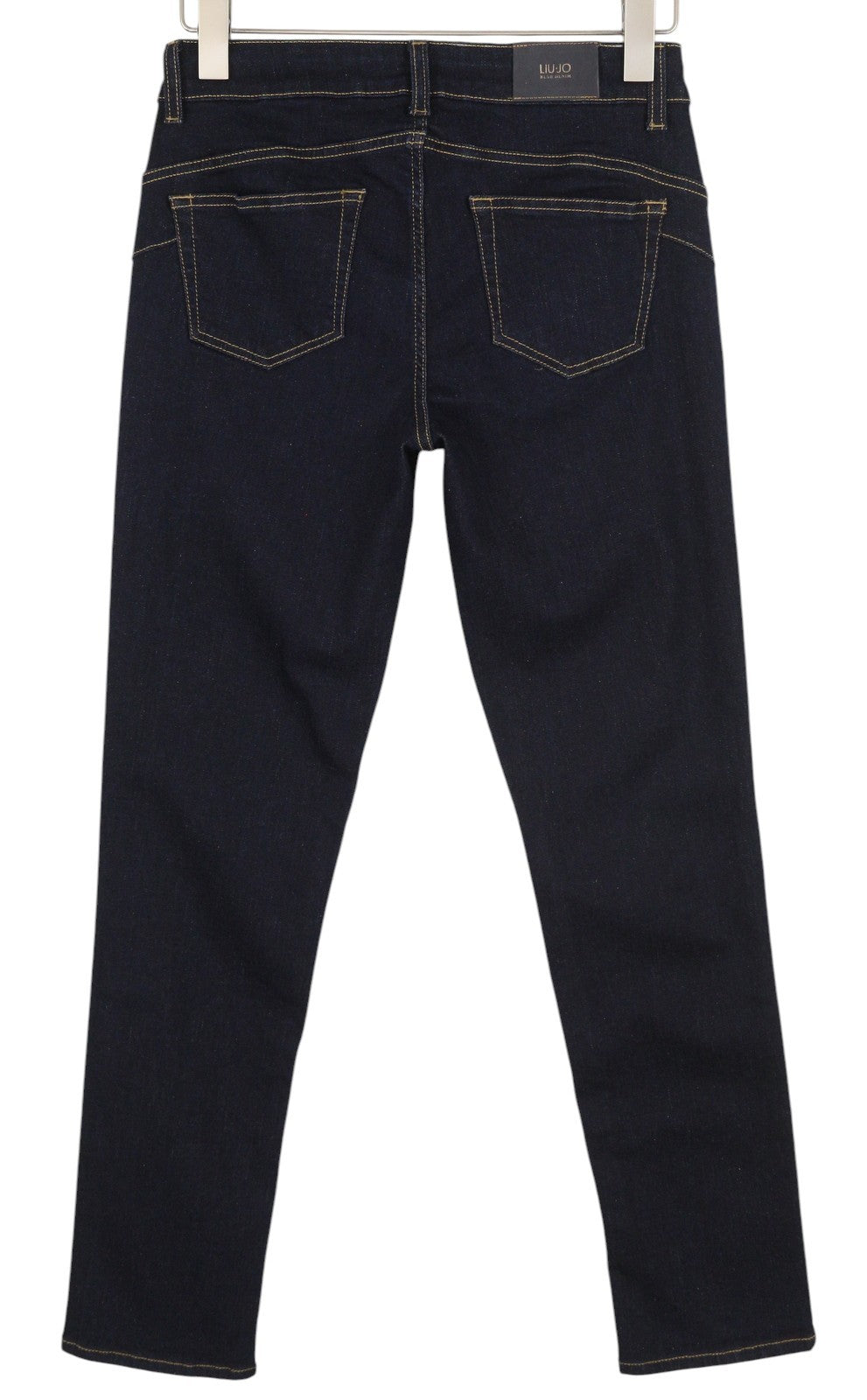 LIU JO Magnetic Women Jeans W28 Skinny Fit Zip Fly Denim Dark Blue Pockets Logo