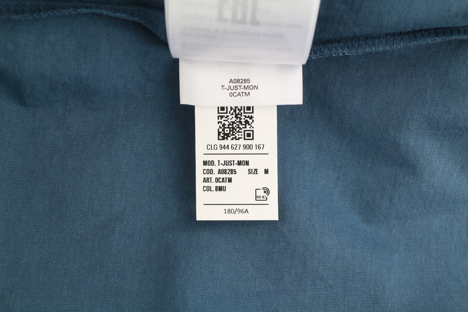 DIESEL T-Just-Mon Men T-Shirt M Blue Short Sleeved Crew Collar Tricot RRP€125