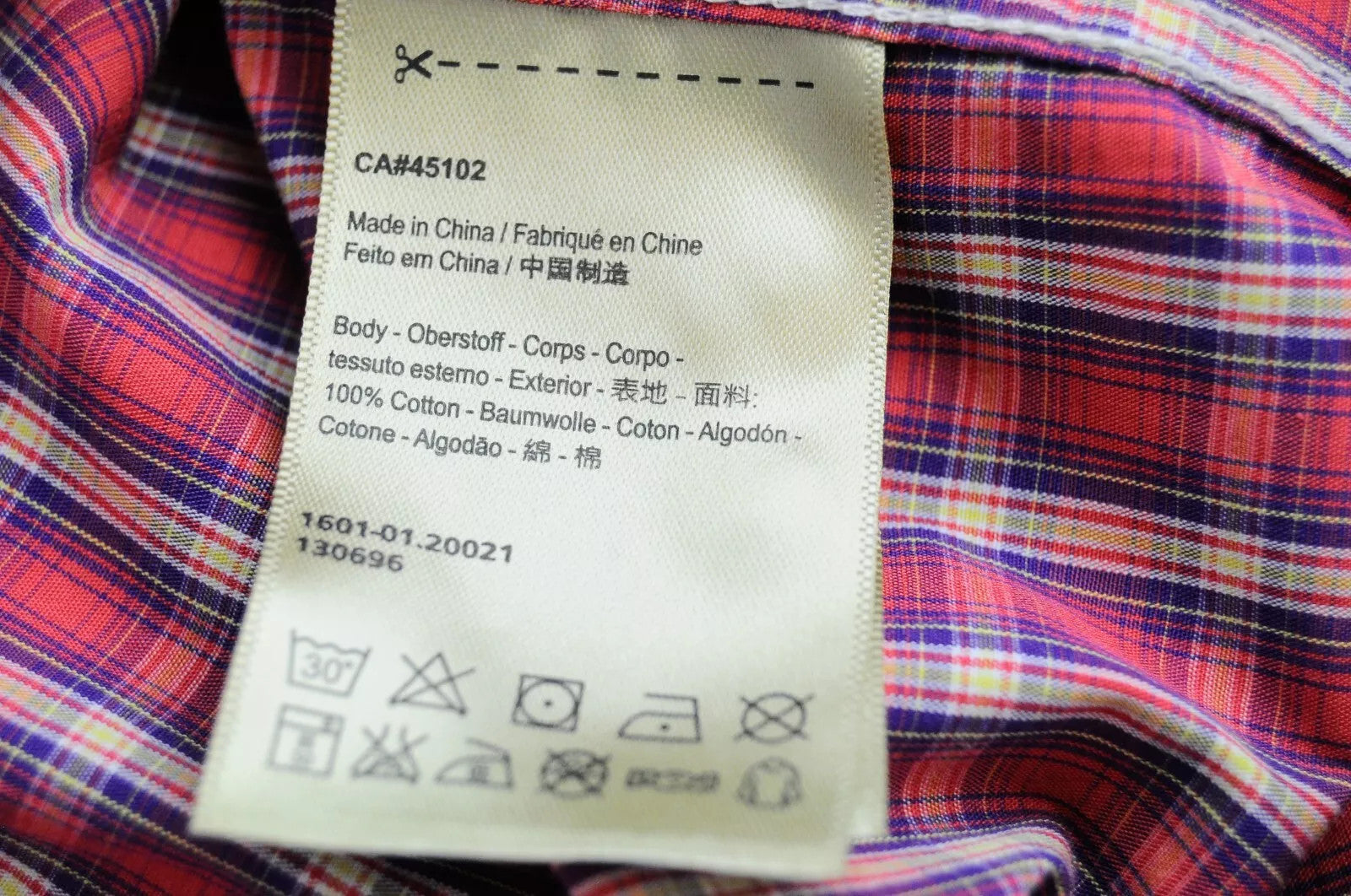 SCOTCH & SODA Men Shirt L Checkered Pink Melange Button Up Pure Cotton Classic