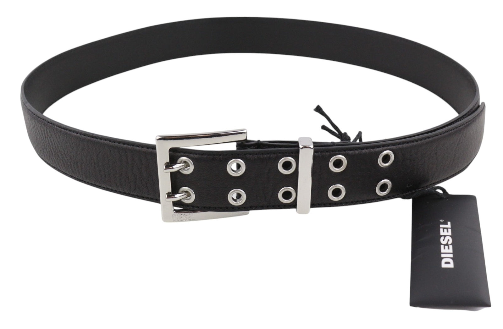 DIESEL B-Rock Men Belt 95 cm Black Genuine Leather Eyelet Detailed RRP€80
