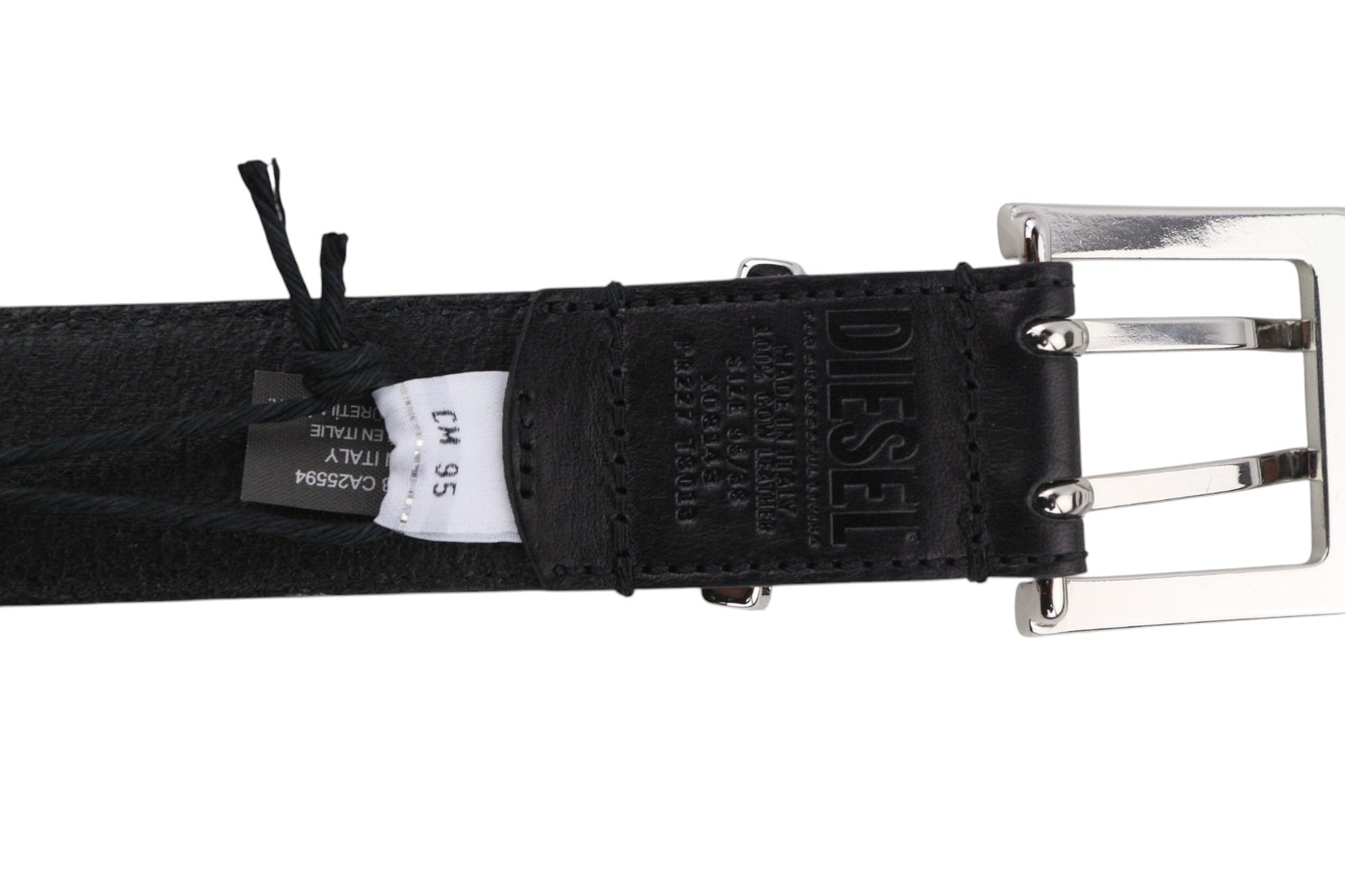 DIESEL B-Rock Men Belt 95 cm Black Genuine Leather Eyelet Detailed RRP€80