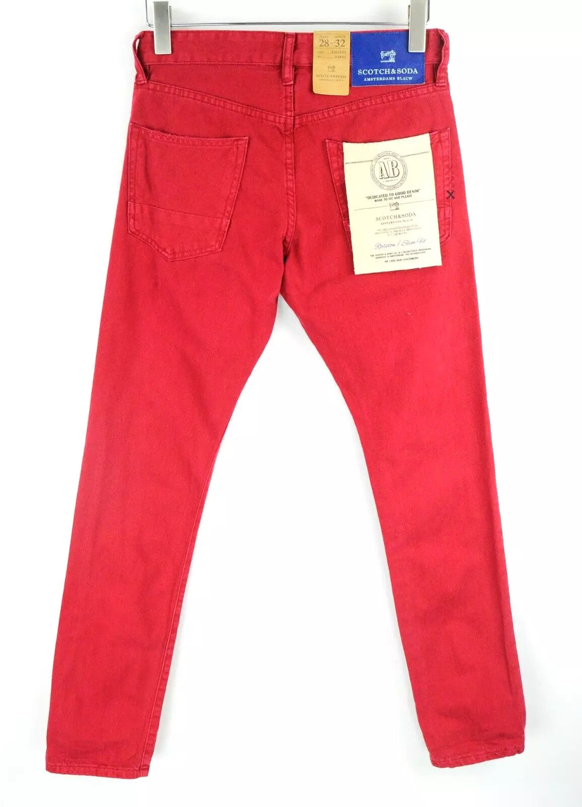 SCOTCH & SODA Ralston Men Jeans W28/L32 Jeans Bordeaux Red Classic Slim Buttoned