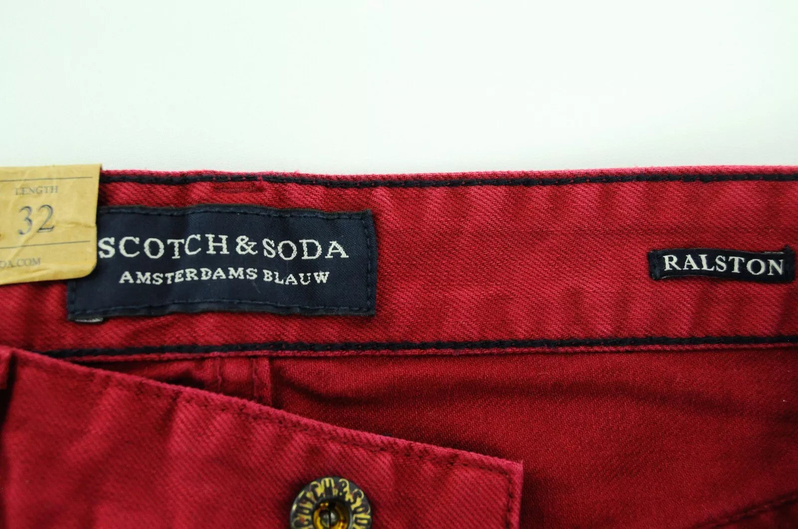 SCOTCH & SODA Ralston Men Jeans W28/L32 Jeans Bordeaux Red Classic Slim Buttoned