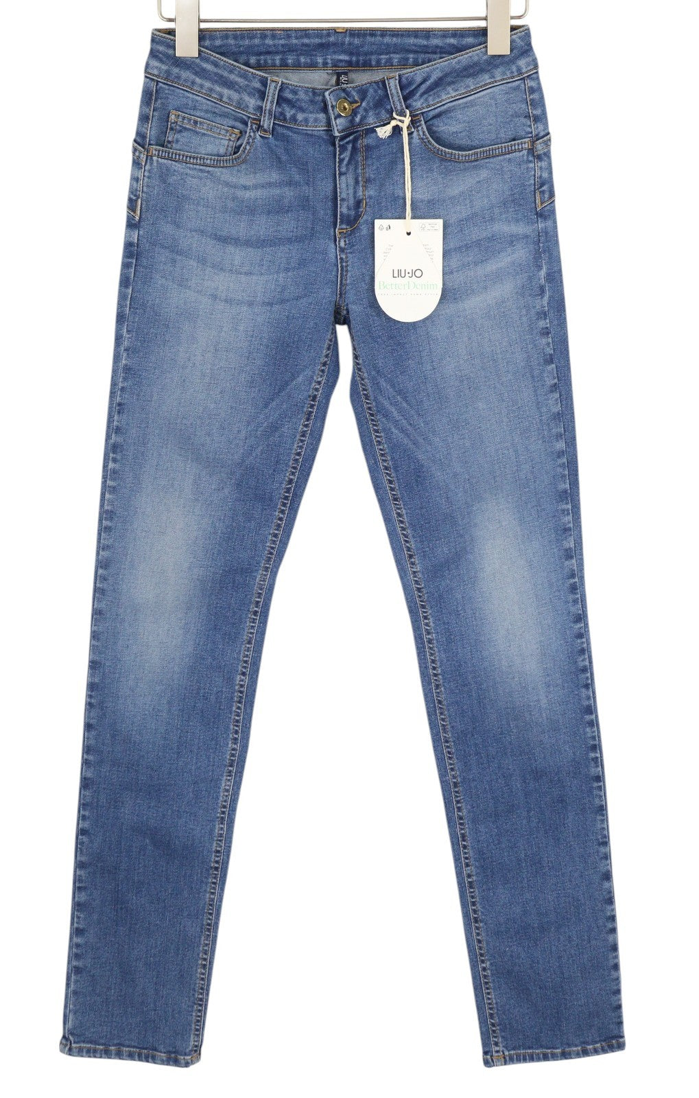 LIU JO Magnetic Women Jeans W28 Denim Blue Washed Skinny Fit Zip Mickey Mouse