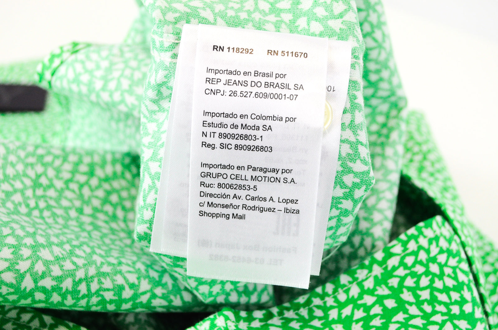 REPLAY Men Shirt M Green Long Sleeve Patterned Cutaway Pure Cotton Collar