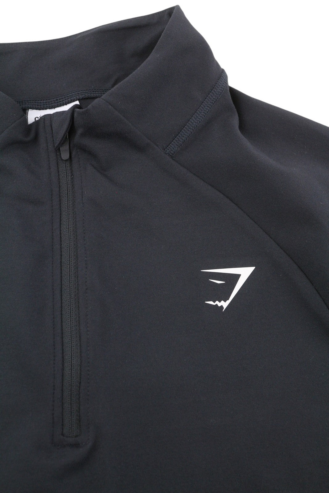 GYMSHARK B1A9R Women Sweatshirt L Black Long Sleeve Half Zip Stretch Training