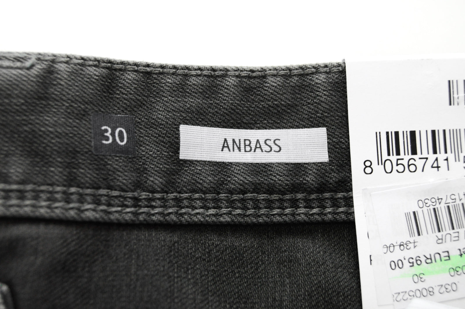 REPLAY Anbass Men W30/L34 Grey Slim Fit Jeans Cotton Stretch 5-Pocket Denim