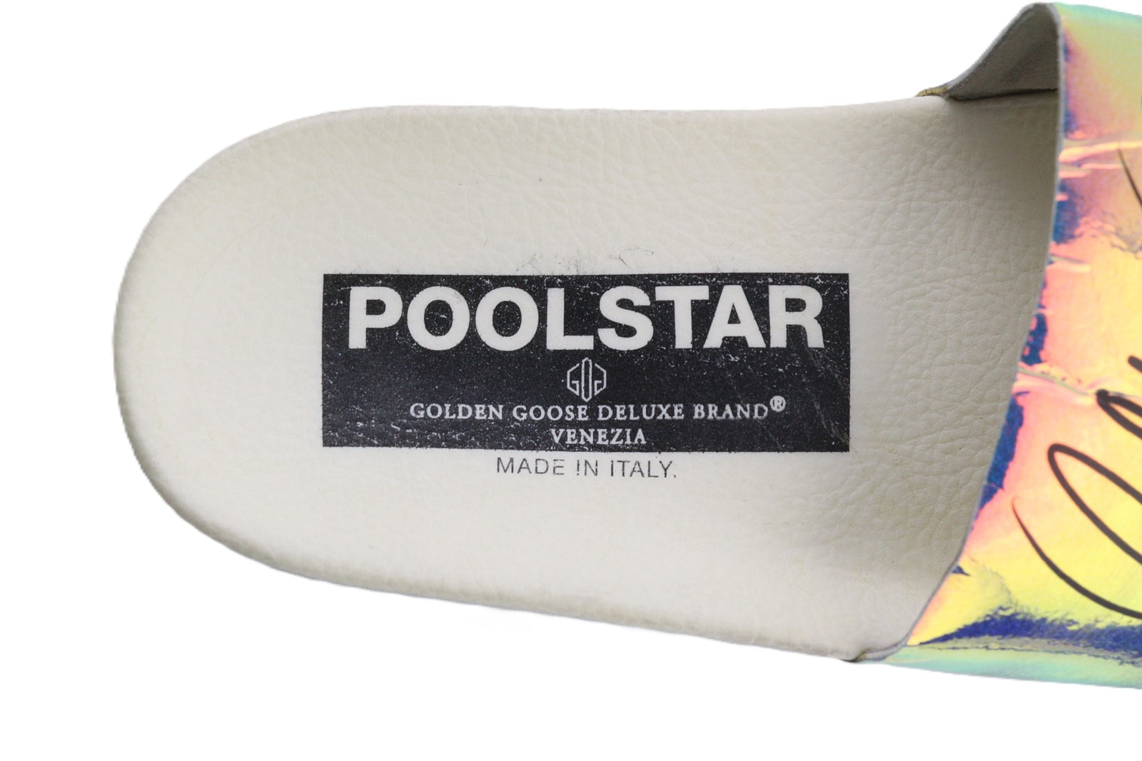 GOLDEN GOOSE Poolstar Women Slippers EU39 Shiny White Slip On Swimming Summer