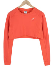 GYMSHARK GLPO4713 Women Sweatshirt S Long Sleeve Cropped Crew Neck Training