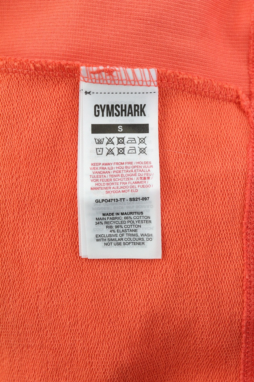 GYMSHARK GLPO4713 Women Sweatshirt S Long Sleeve Cropped Crew Neck Training