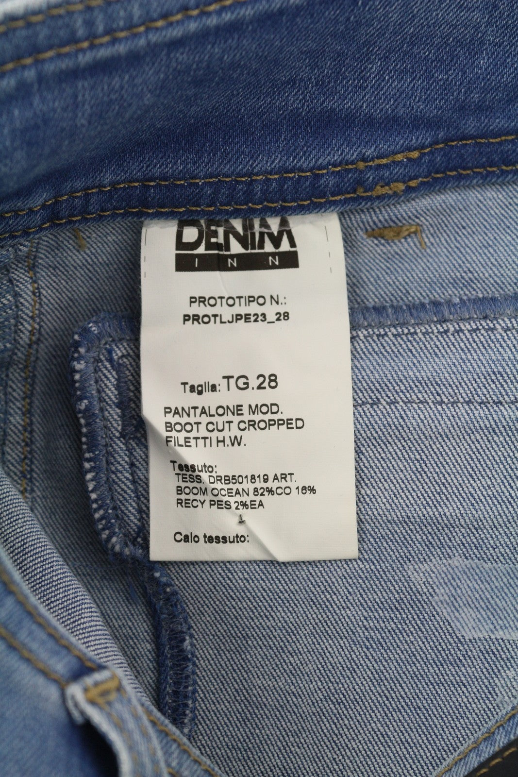 LIU JO Boot Cut Cropped Women Jeans W28 Washed Blue High Waist Denim Zip Fly