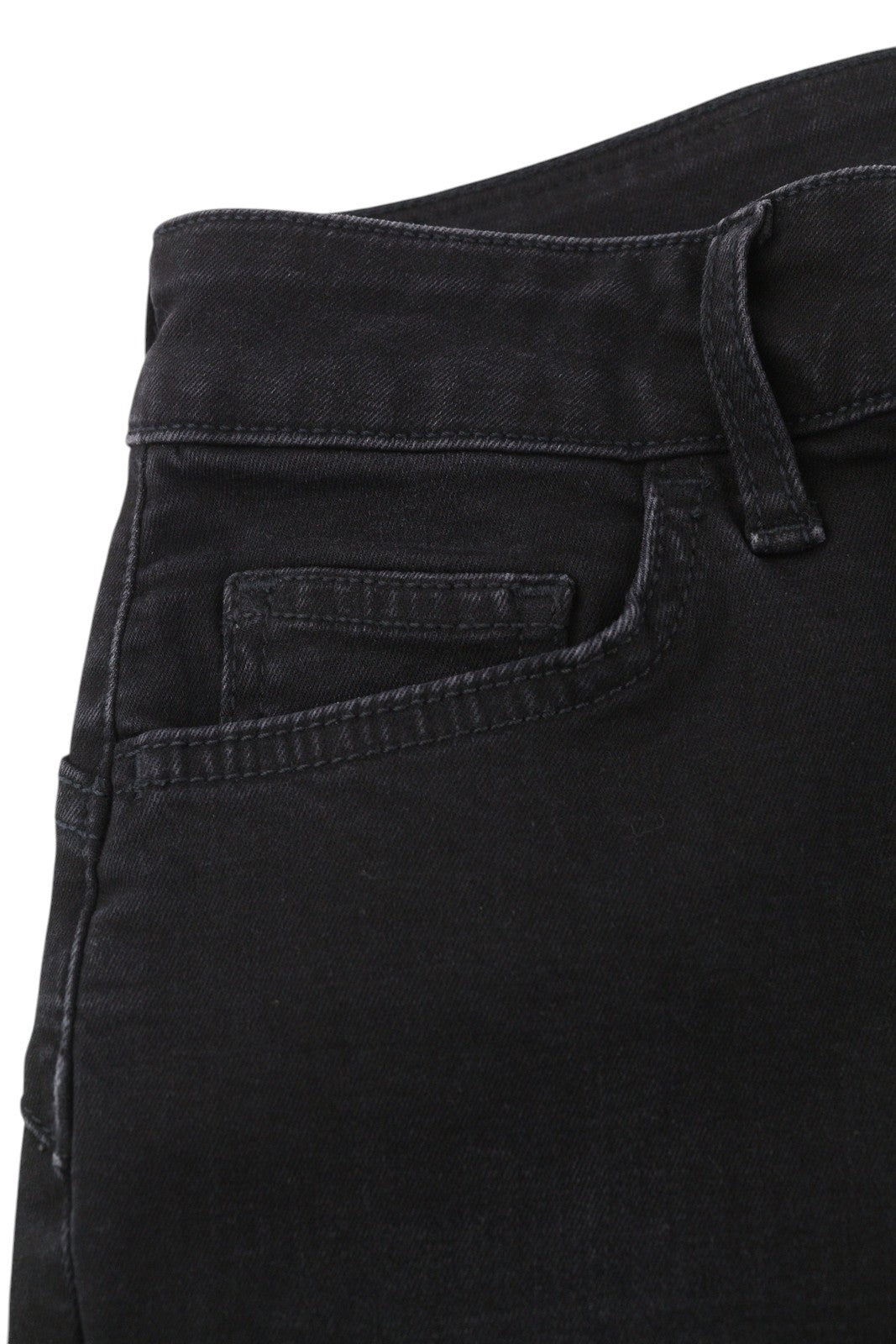 LIU JO Fly Women Jeans W28 Black Denim Bootcut Fit Ankle Length Zip Fly Logo