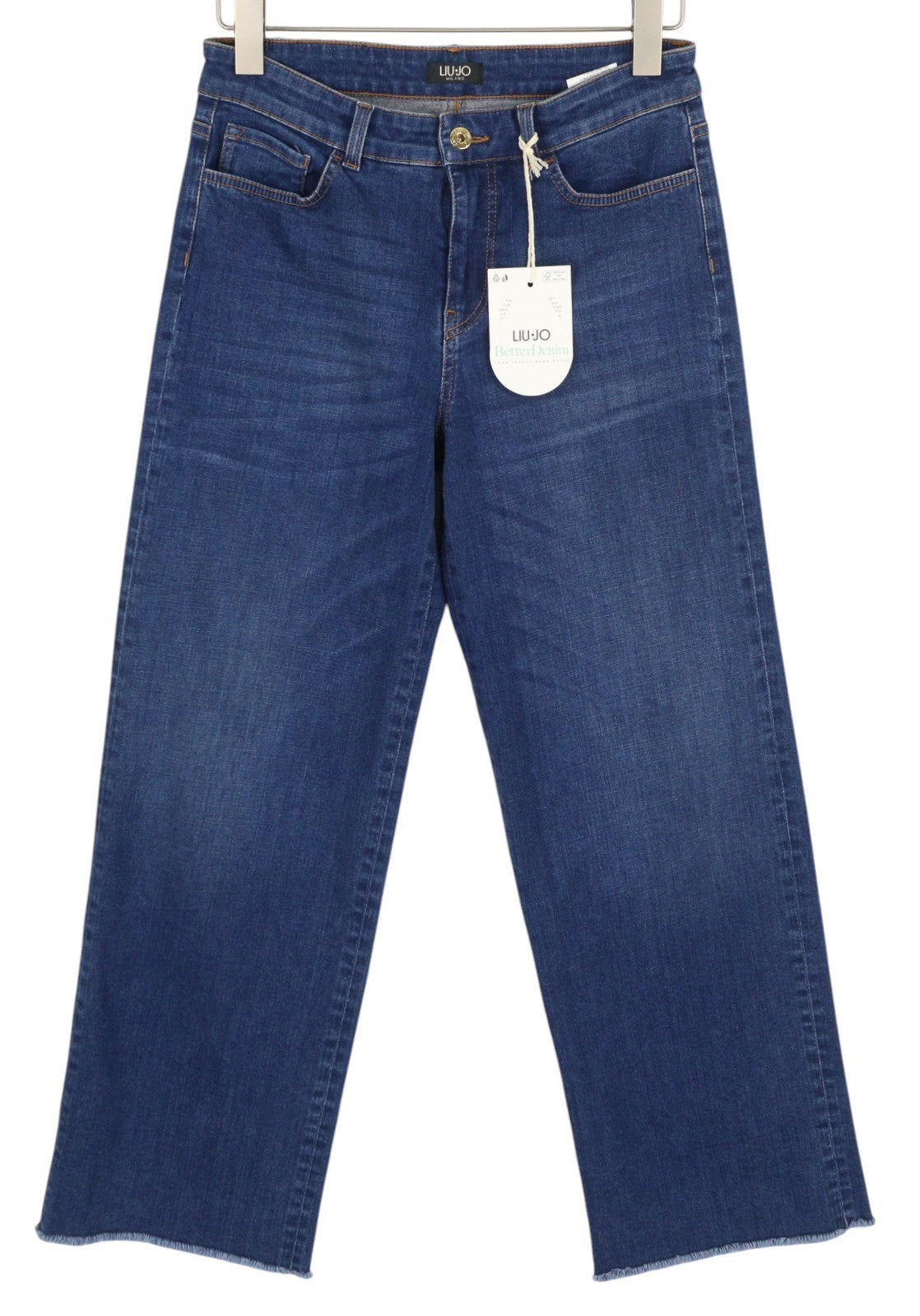 LIU JO Tasche Con Risvolto Women Jeans ~W30/L29 Straight Fit Washed Denim Blue