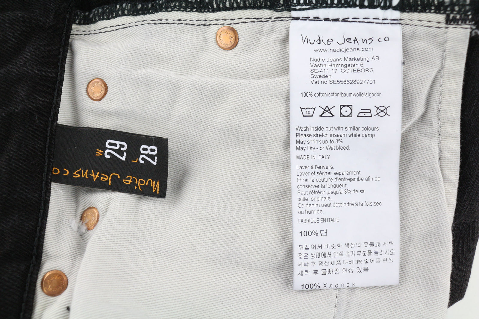 NUDIE JEANS Breezy Britt Women Jeans W29/L28 Regular Tapered Casual Cotton Black