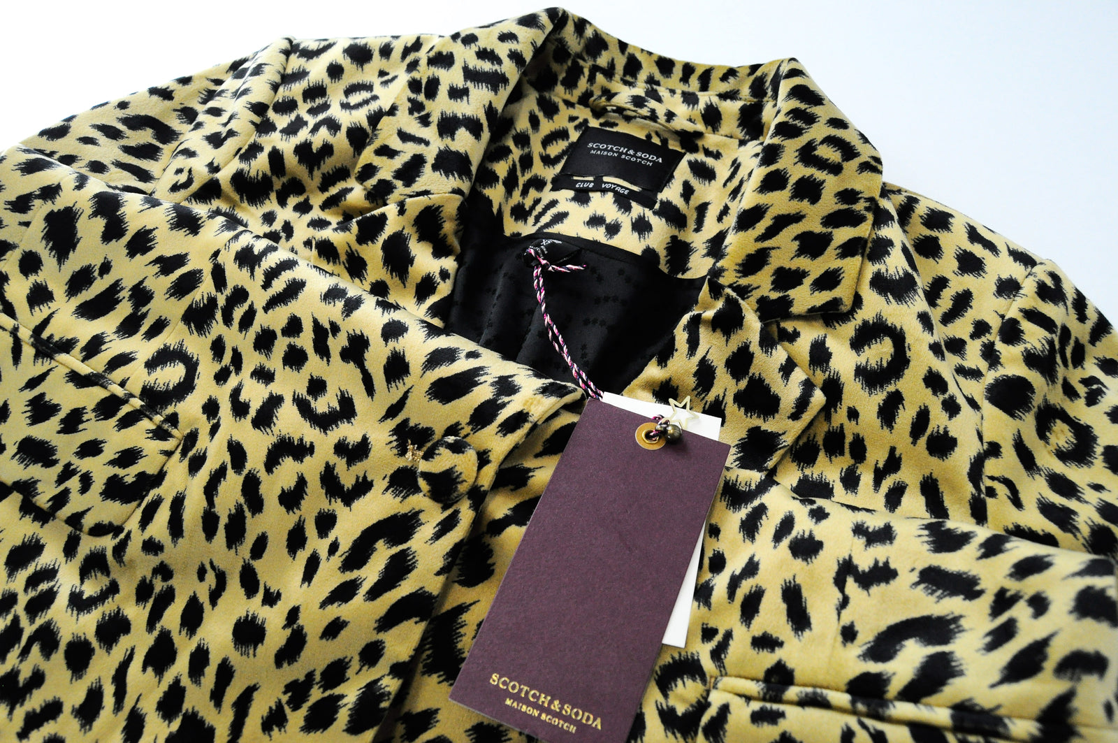 MAISON SCOTCH Women XS Brown Blazer Animal Pattern Single-Breasted RRP€170