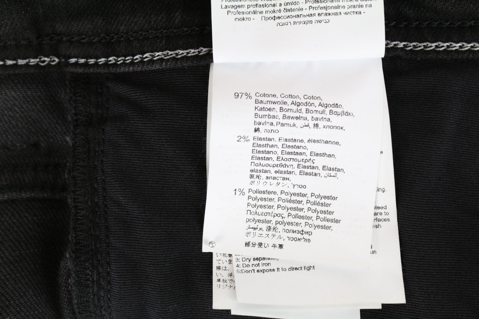 REPLAY Grover W30 L34 juodi vyriški „Selvedge“ stiliaus džinsai, skalbti, tiesaus kirpimo, tamprūs 