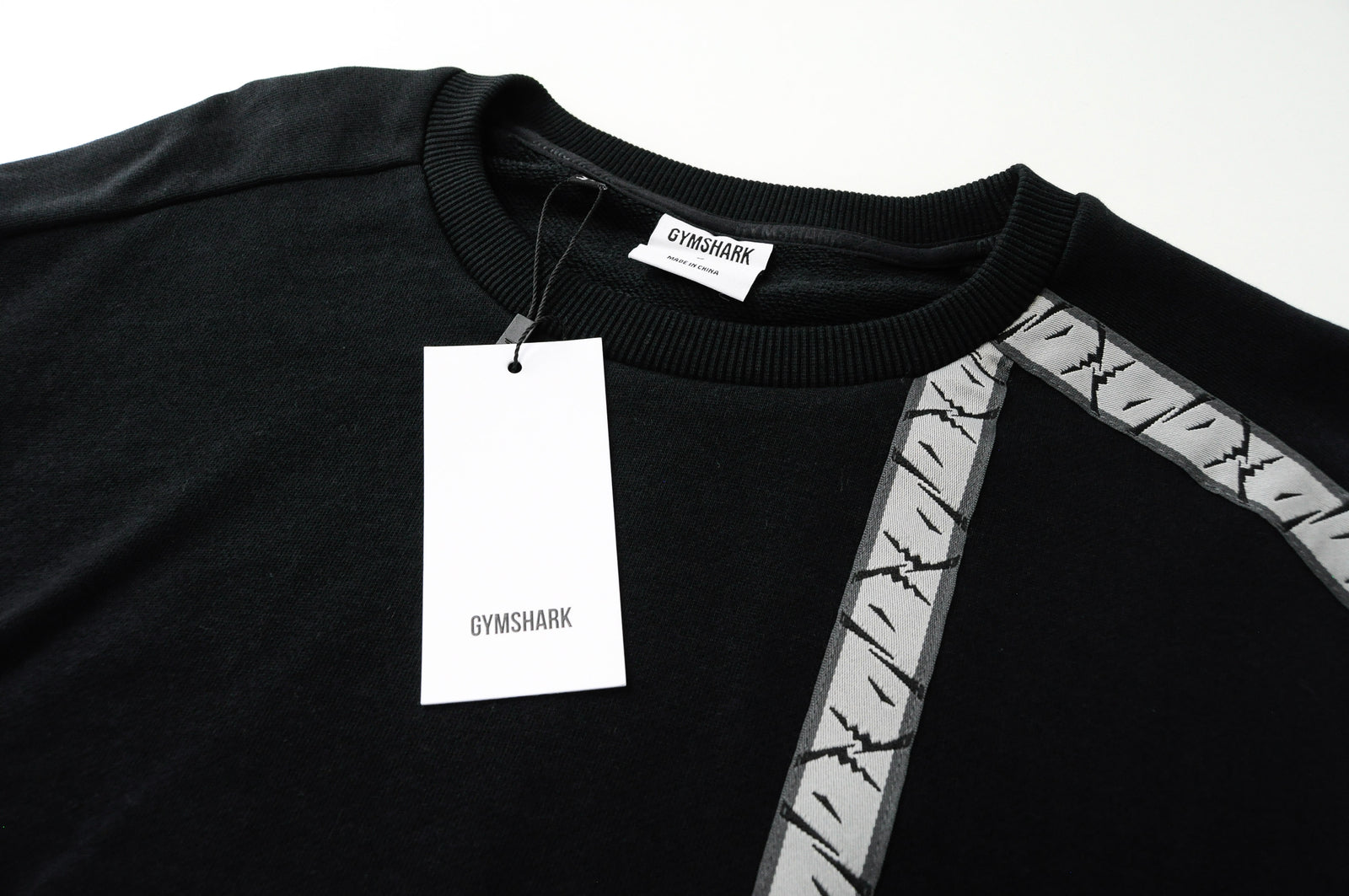 GYMSHARK Women Black Sweatshirt S Long Sleeve Cotton Cropped Pullover Fit