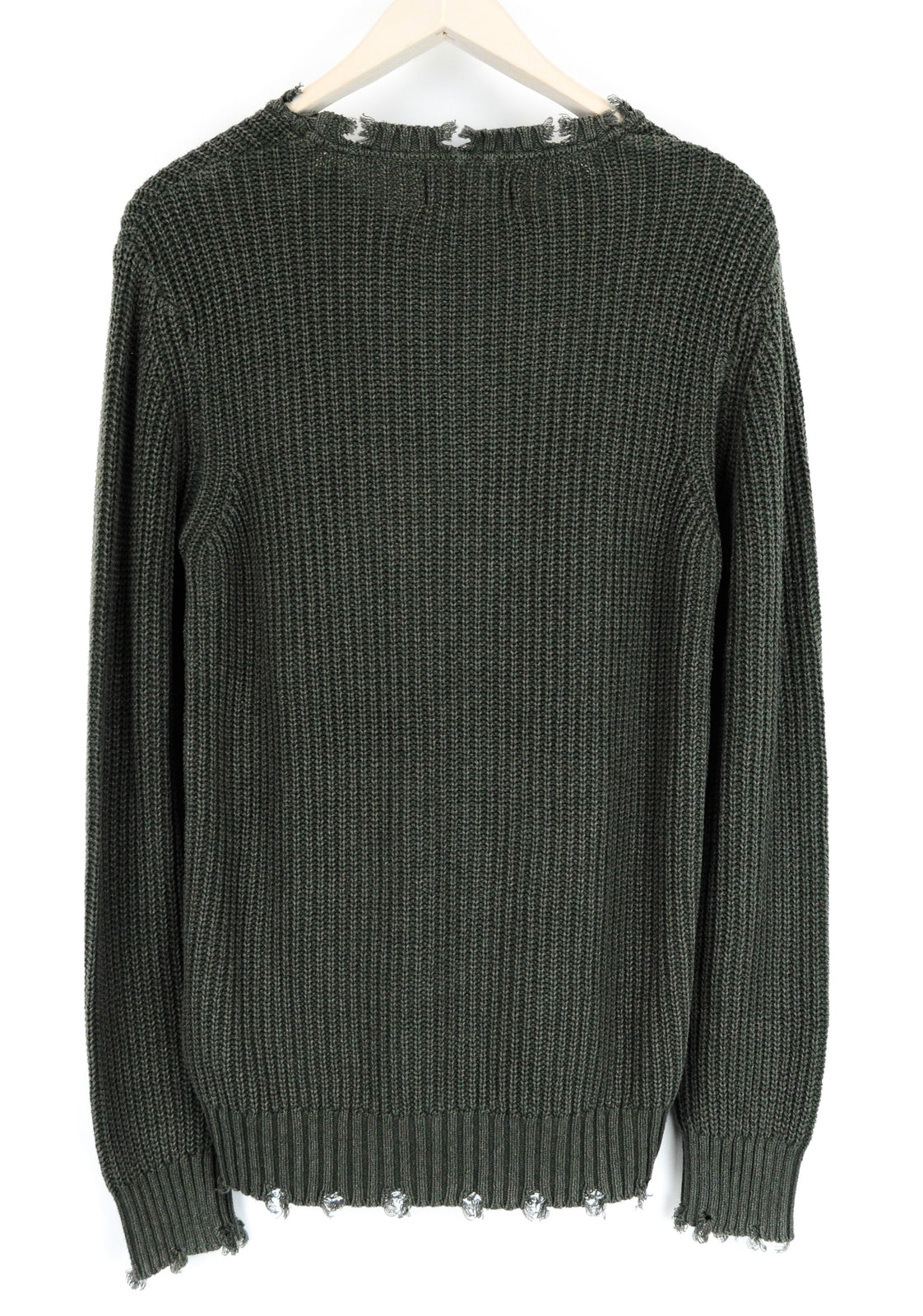 REPLAY Men 2XL Green Jumper Long Sleeve Knitted Cotton Sweater Round Neck