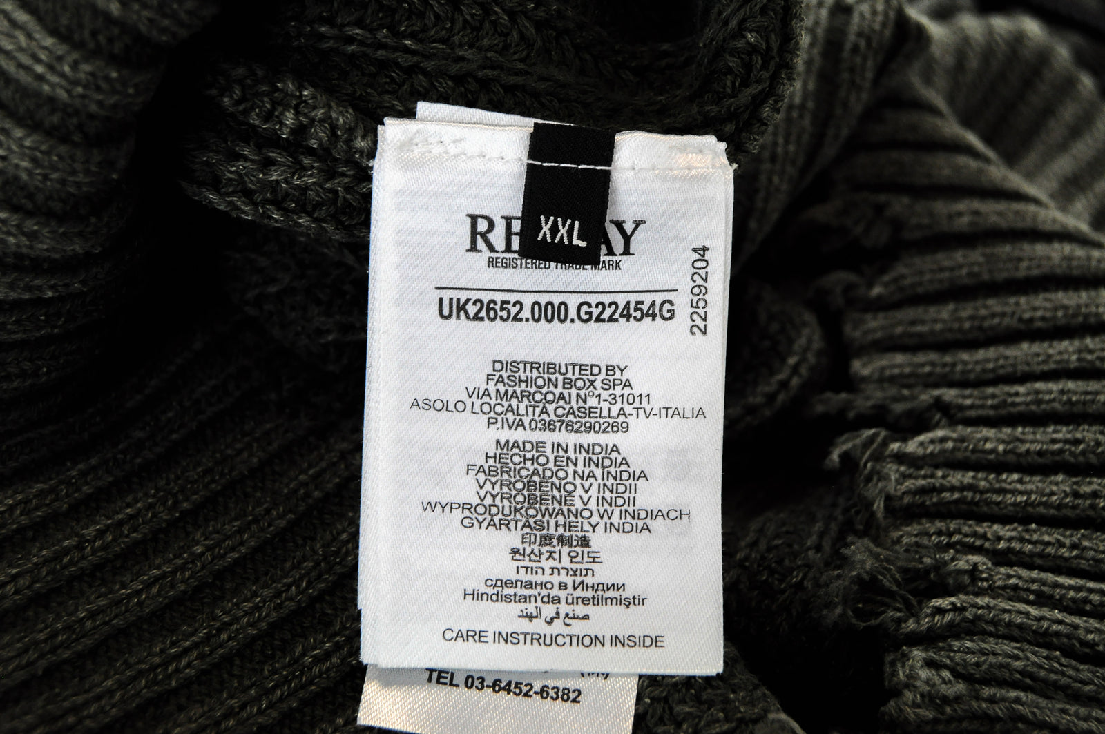 REPLAY Men 2XL Green Jumper Long Sleeve Knitted Cotton Sweater Round Neck