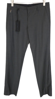 JOHN RICHMOND Trousers 48 Striped Pleated Grey Wool Mohair Men's Classic
