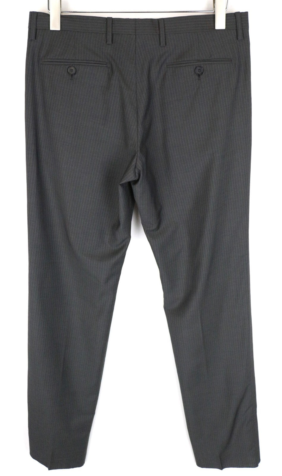 JOHN RICHMOND Trousers 48 Striped Pleated Grey Wool Mohair Men's Classic