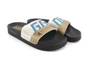 GOLDEN GOOSE Poolstar Women Slippers EU39 Black White Slip On Swimming Summer
