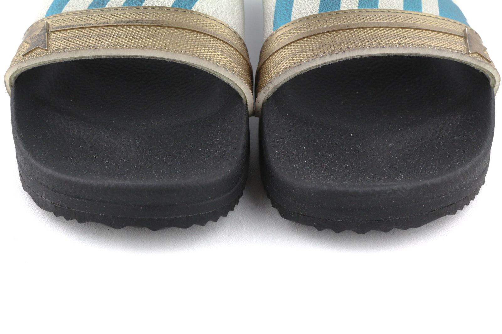 GOLDEN GOOSE Poolstar Women Slippers EU39 Black White Slip On Swimming Summer