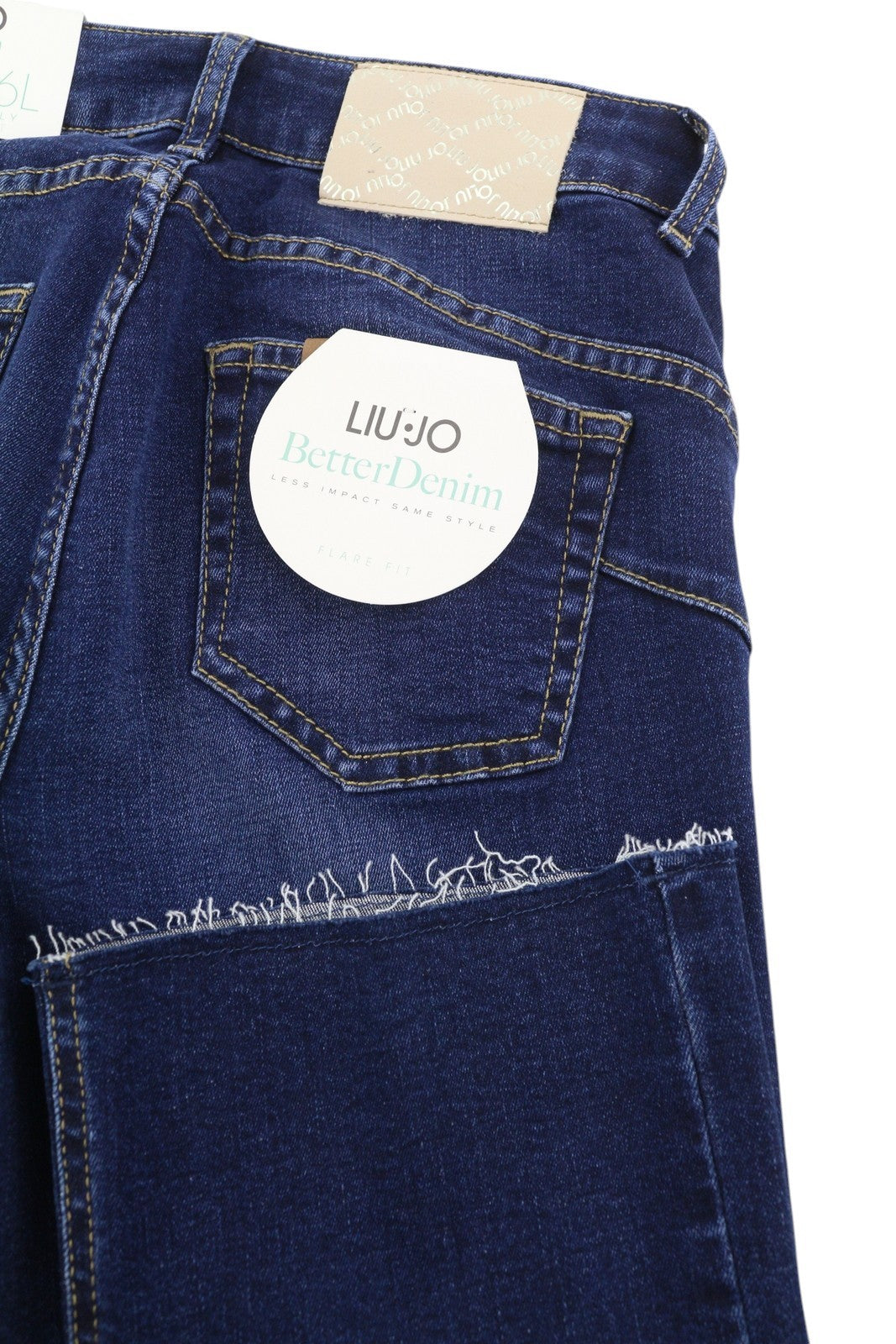 LIU JO Fly Women Jeans W28/L26 Washed Blue Denim Ankle Distress Bottom Up Fly