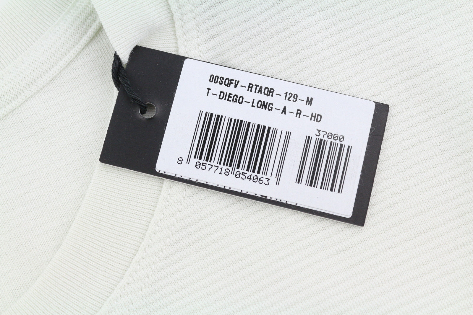 DIESEL T-Diego-Long-A-R-HD Men T-Shirt M White Pullover Long Sleeve Crew Collar