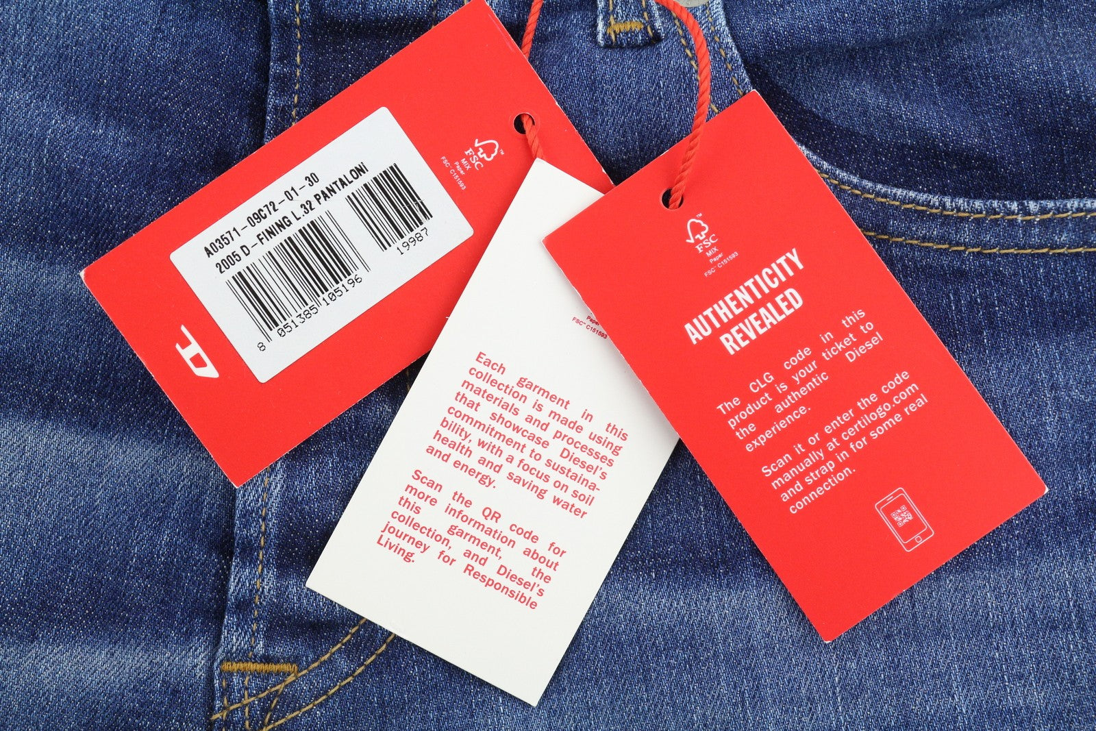 DIESEL 2005 D-Fining 09C72 vyriški džinsai W30/L32 įprasti, siaurėjantys, mėlyni, rekomenduojama kaina – 225 € 