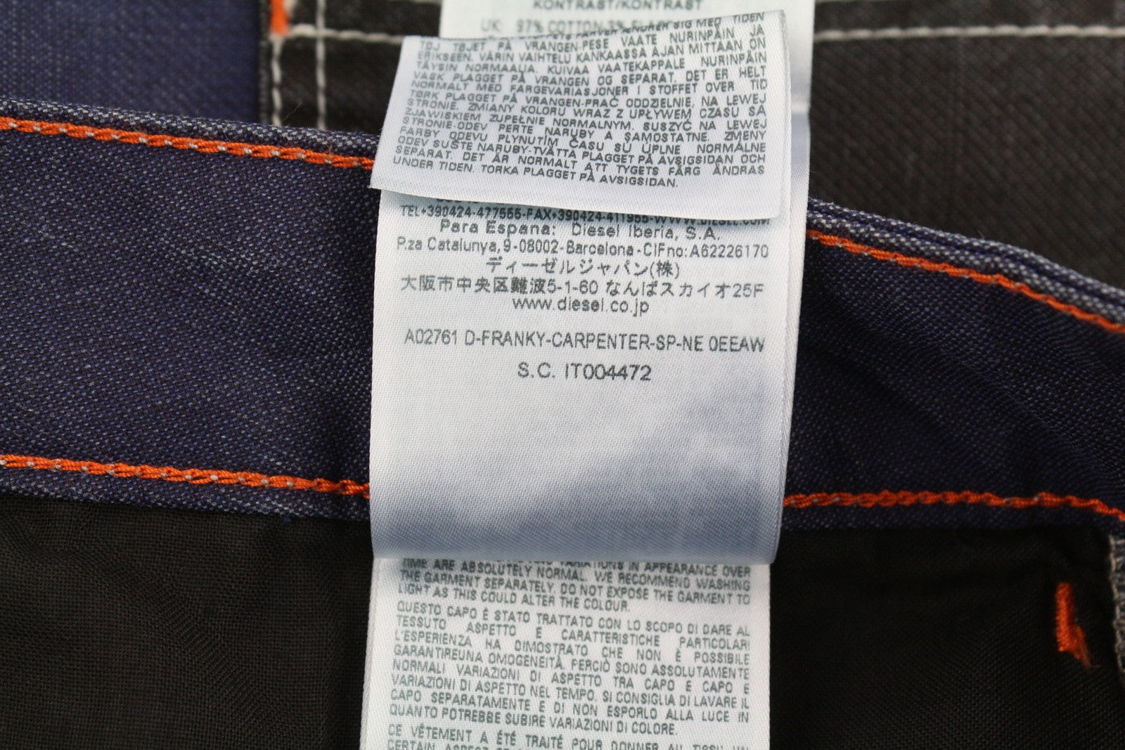 DIESEL D-Franky Carp Jogg 0EEAW Men Jeans W30 Straight Fit Stretch Zip RRP€200