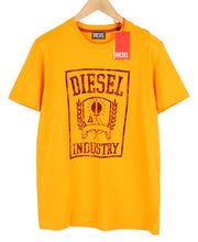 DIESEL T-Diegor-E10 Men T-Shirt 2XL Orange Short Sleeve Crew Neck Tricot Logo