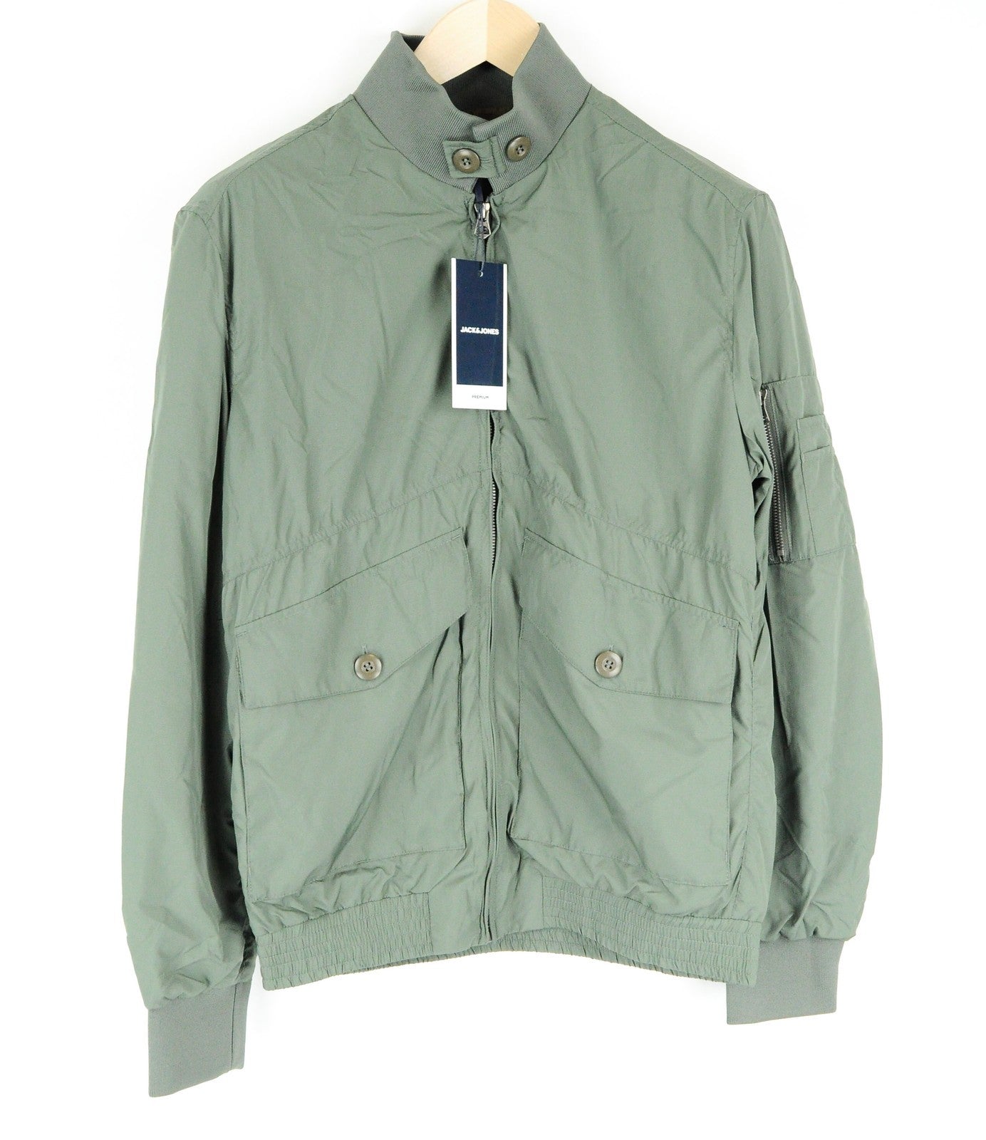 Men's JACK & JONES Jprflight Jacket S Green Lightweight Zip Lined