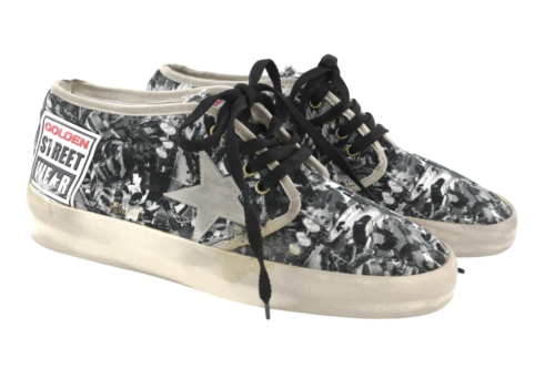GOLDEN GOOSE High End Men Trainers EU43 Grey Patterned Aged Laced Sneakers