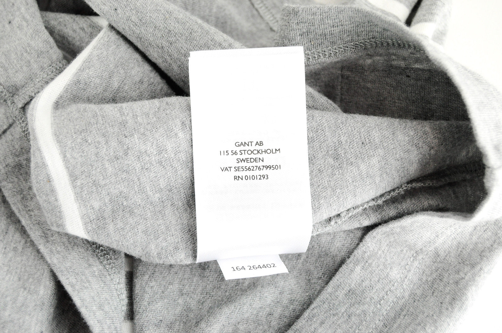 GANT Men's T-Shirt XL Grey Striped Cotton Short Sleeve Pocket