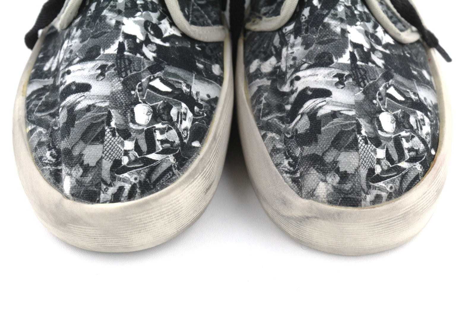 GOLDEN GOOSE Walk Men Trainers EU43 Grey Patterned Aged Laced Sneakers