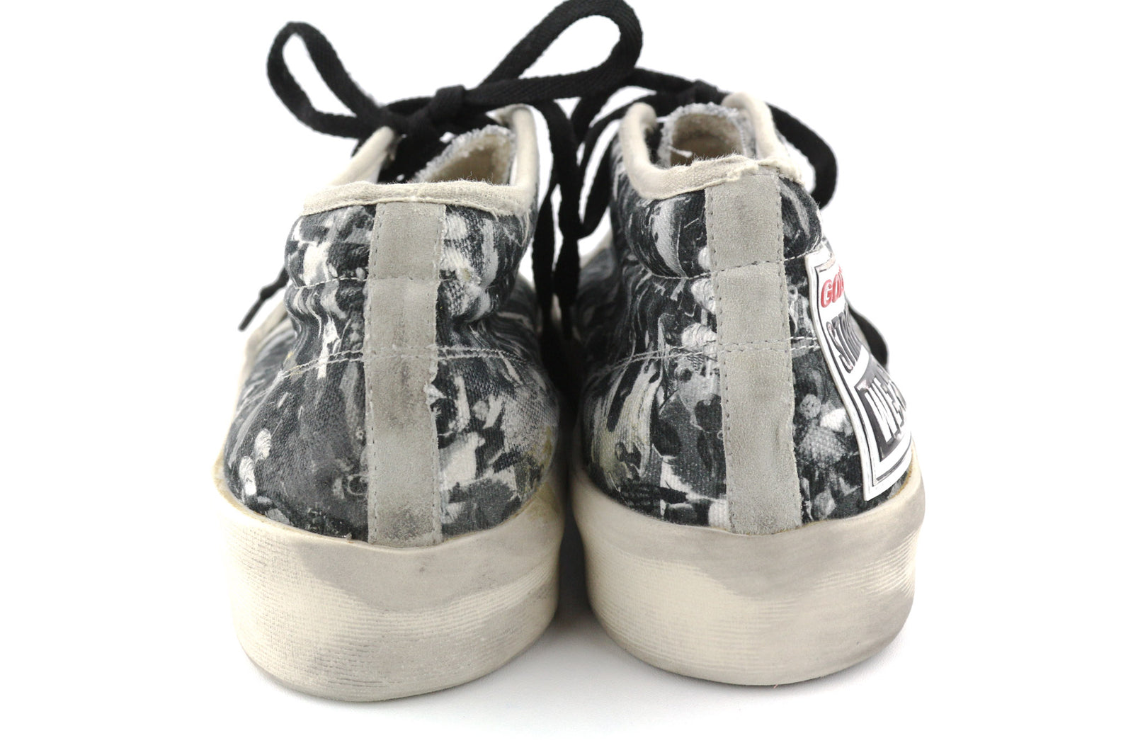GOLDEN GOOSE Walk Men Trainers EU43 Grey Patterned Aged Laced Sneakers