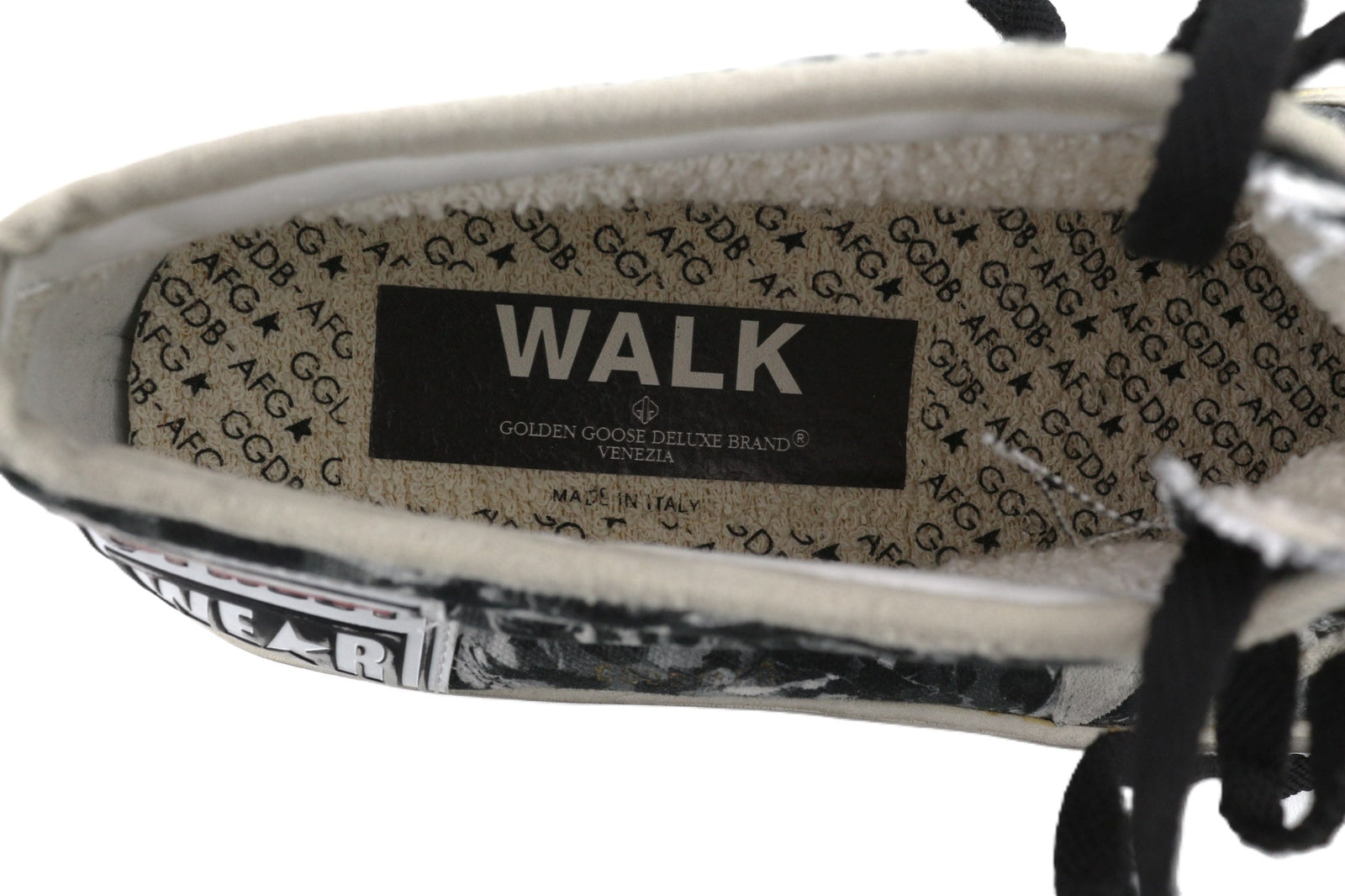 GOLDEN GOOSE Walk Men Trainers EU43 Grey Patterned Aged Laced Sneakers