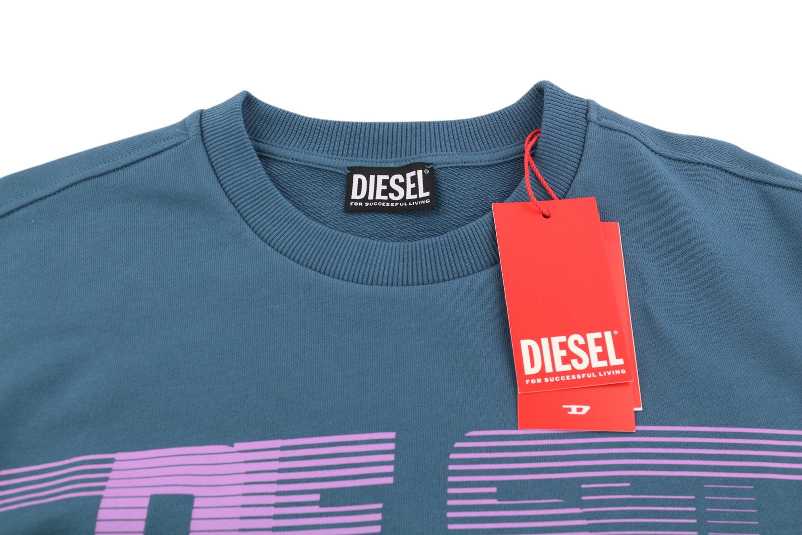 DIESEL S-Ginn-E3 Men Sweatshirt 2XL Blue Crew Collar Pullover RRP€150