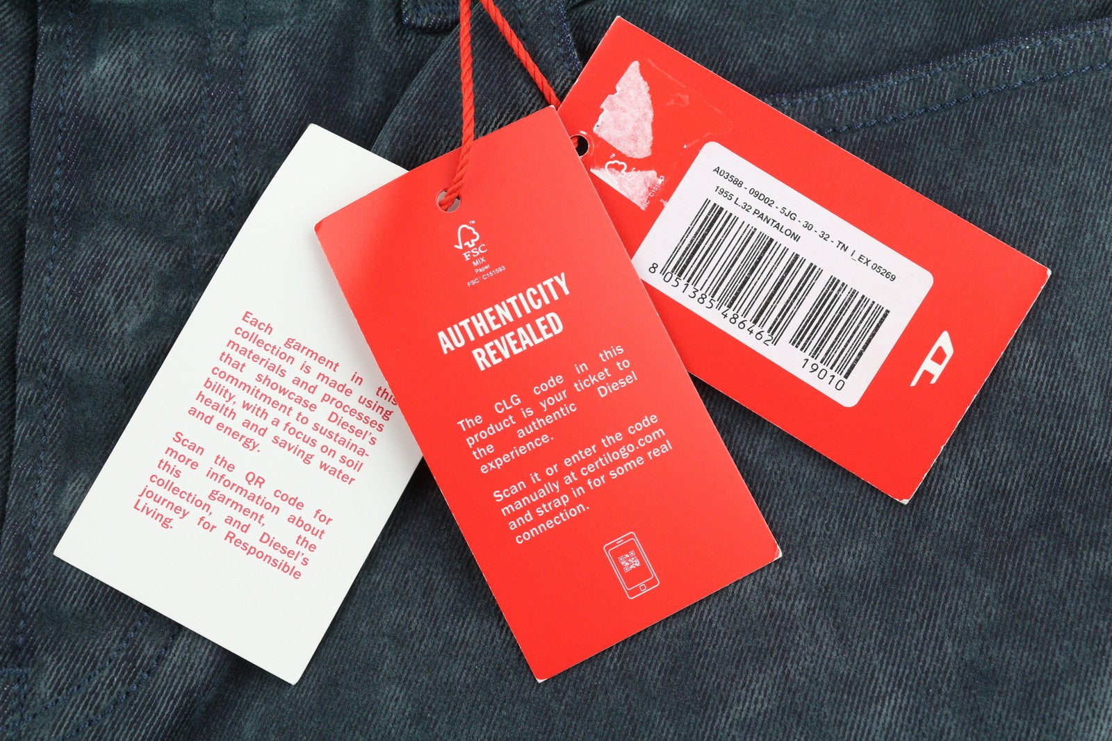 DIESEL 1955 09D02 Men Jeans W30/L32 Regular Fit Straight Leg High Waist RRP€250