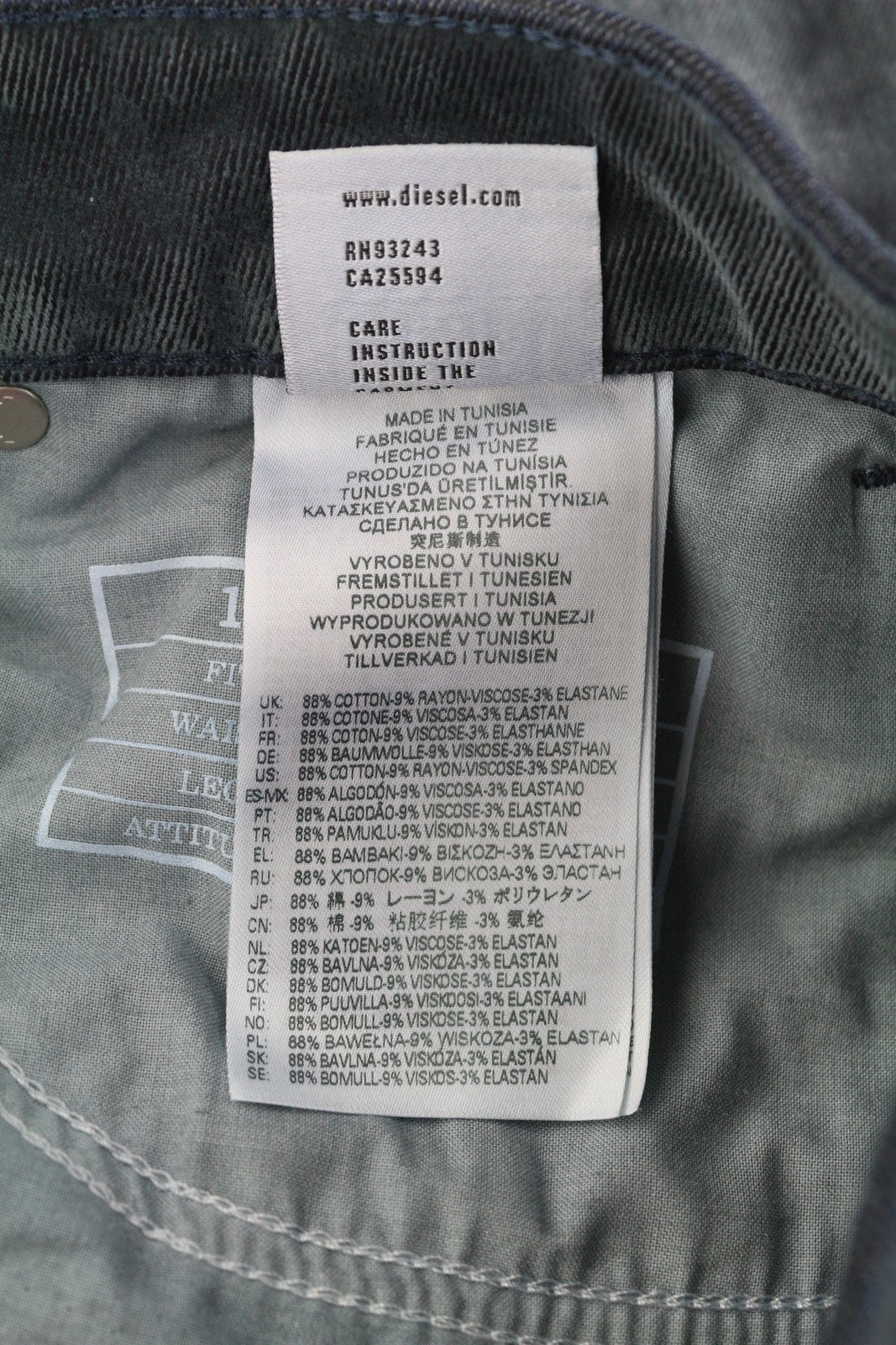 DIESEL 1955 09D02 Men Jeans W30/L32 Regular Fit Straight Leg High Waist RRP€250