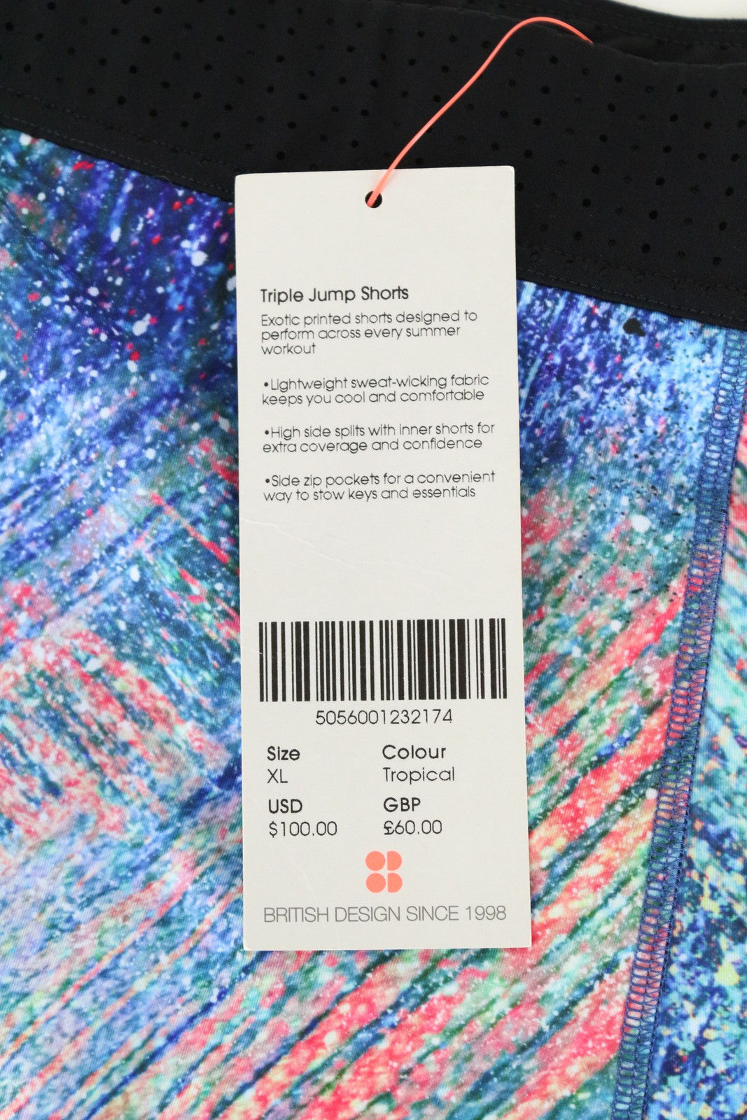 SWEATY BETTY Triple Jump Shorts XL Blue Zip Pocket Gym Activewear for Women